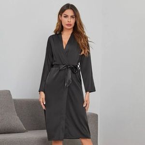Shein Self Tie Satin Night Robe
